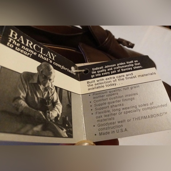 NOS 70s BARCLAY Endicott Johnson Mens 8D Brown Leather Oxford New Dress Shoes - Picture 6 of 12